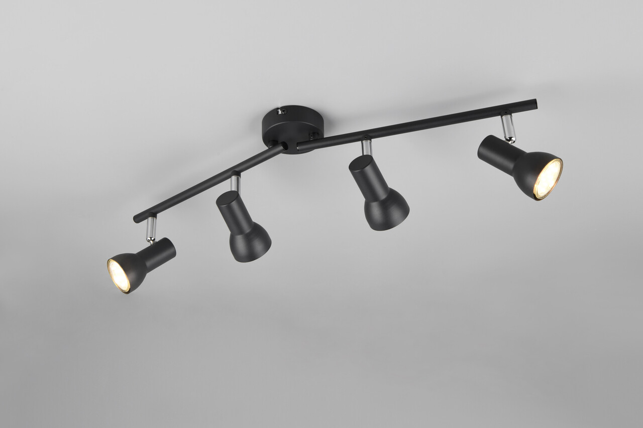 Plafoniera Cantar, RL NOW, 60.5x8x15.5 cm, 5W, 4x GU10, metal, negru mat - imagine 7